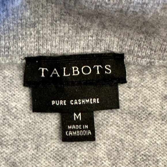 Talbots Women's Medium Pure Cashmere Sweater Heather Gray Turtleneck Top - Picture 9 of 10